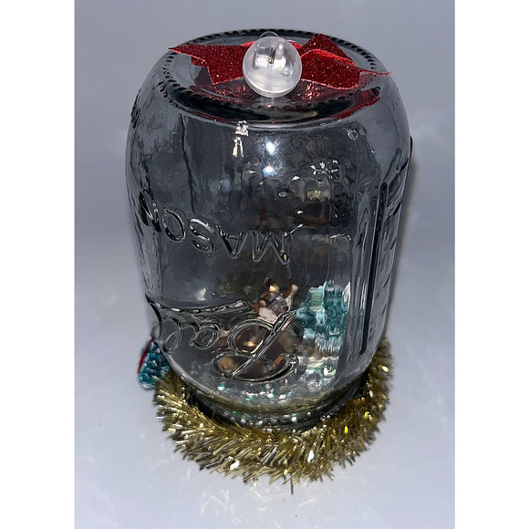 Vtg Ceramic Deer Bell Jar Diorama Decor It's like Christmas magic in here! OOAK - Picture 8 of 16